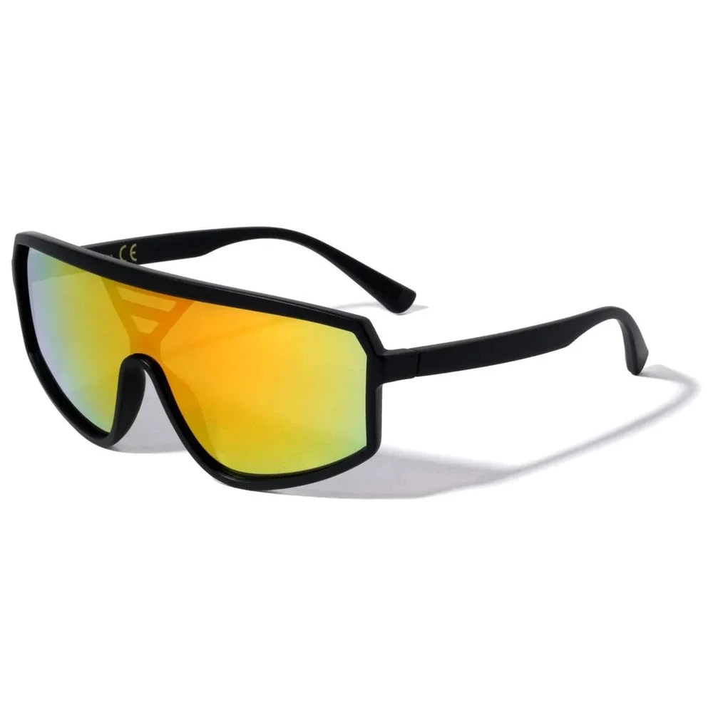 Shield Sunglasses Mirrored Lens Futuristic Visor Sport Rave Party Sunglasses New